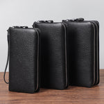 Genuine Leather Lining Wallet with Ostrich Grain in Black for the United States - Small Size Fashionistas united states