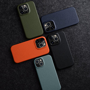 Genuine Leather Magnetic Phone Case Compatible with Apple Devices - for genuine leather magnetic phone case