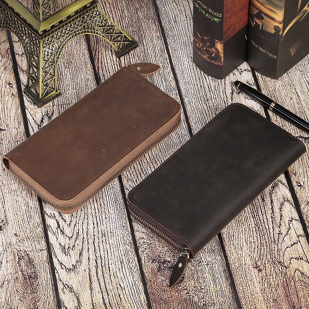 Genuine Leather Men’s Wallet with Zipper and Secret Compartment in United States - Wallets So Good They Might