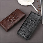 Genuine Leather Money Folder for Men with Crocodile Pattern in Black or Brown - Wallet: Classy Style Cash