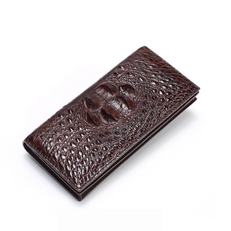 Genuine Leather Money Folder for Men with Crocodile Pattern in Black or Brown - Wallet: Classy Style Cash