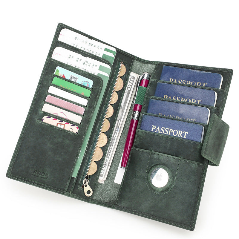 Genuine Leather Passport Holder with Anti-Theft Card Slot for Men and Women - Travel in Style a genuine leather