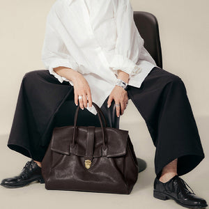 Genuine Leather Retro Large Bag for Commuters with High Capacity - Teleplus genuine leather retro large capacity