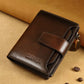 Genuine Leather RFID Wallet for Men Bifold Slim Vintage Brown Black Card Holder