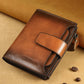 Genuine Leather RFID Wallet for Men Bifold Slim Vintage Brown Black Card Holder