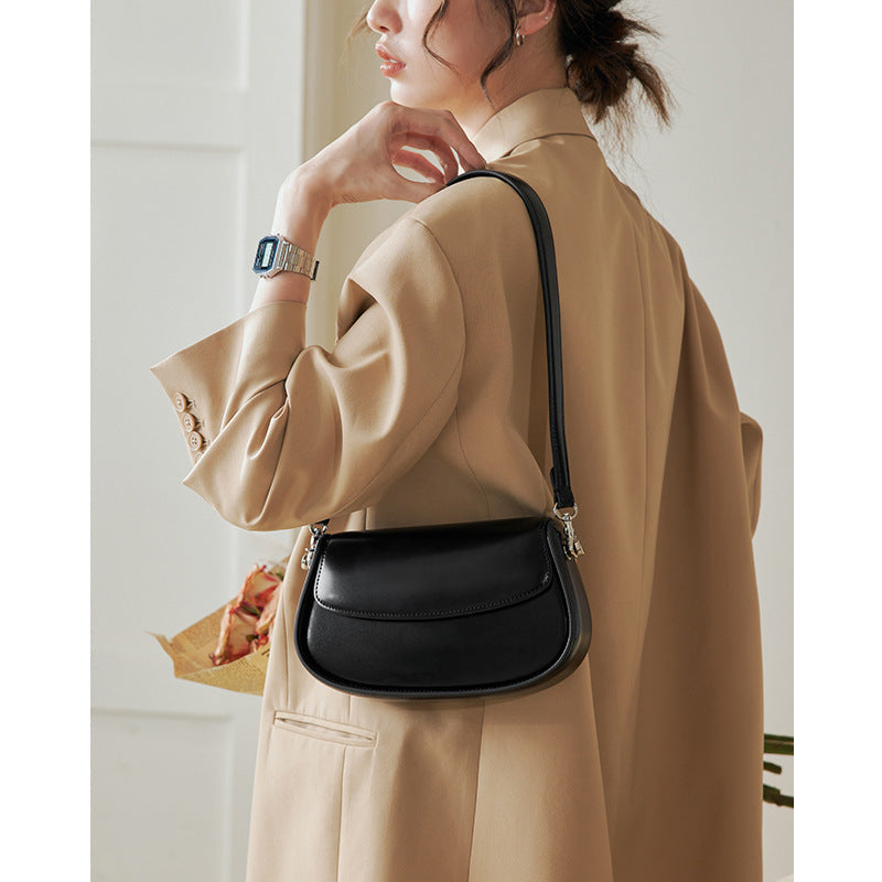 Genuine Leather Saddle Bag Crossbody for Fashion Underarm - Teleplus fashion underarm bag saddle crossbody genuine