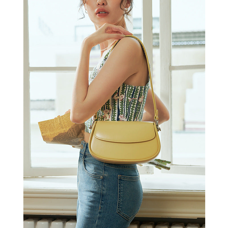 Genuine Leather Saddle Bag Crossbody for Fashion Underarm - Teleplus fashion underarm bag saddle crossbody genuine