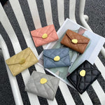 Genuine Leather Sheepskin Wallet with Flip Rhombus Design for United States - Wallet: Stylishly Short and Sassy united