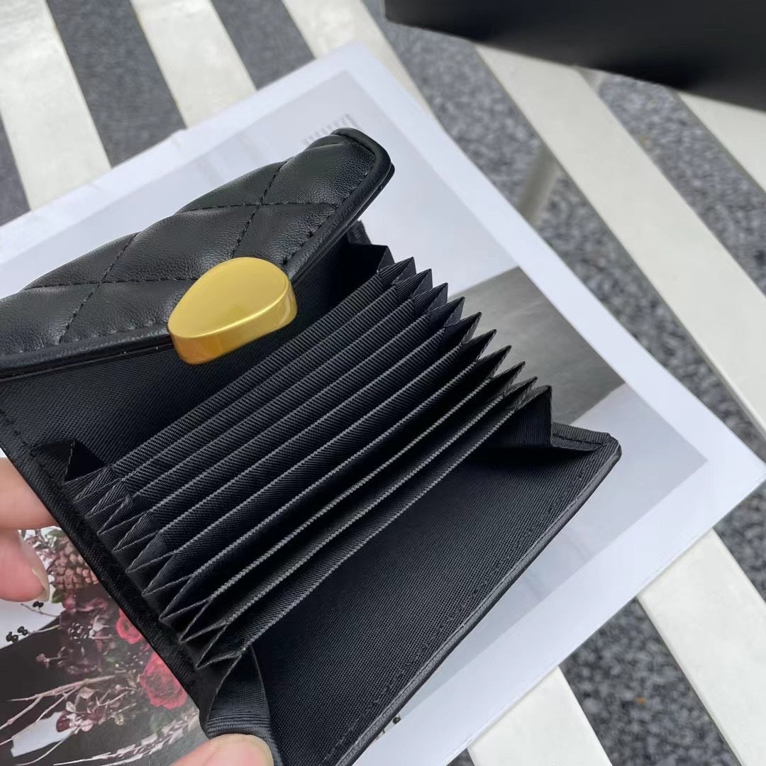 Genuine Leather Sheepskin Wallet with Flip Rhombus Design for United States - Wallet: Stylishly Short and Sassy united