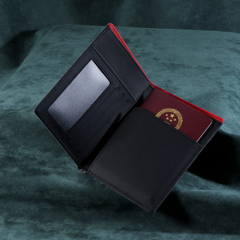 Genuine Leather Short Suitcase for Daily Use in Black Green and Gray - Passport Holder That Holds Your Life Together