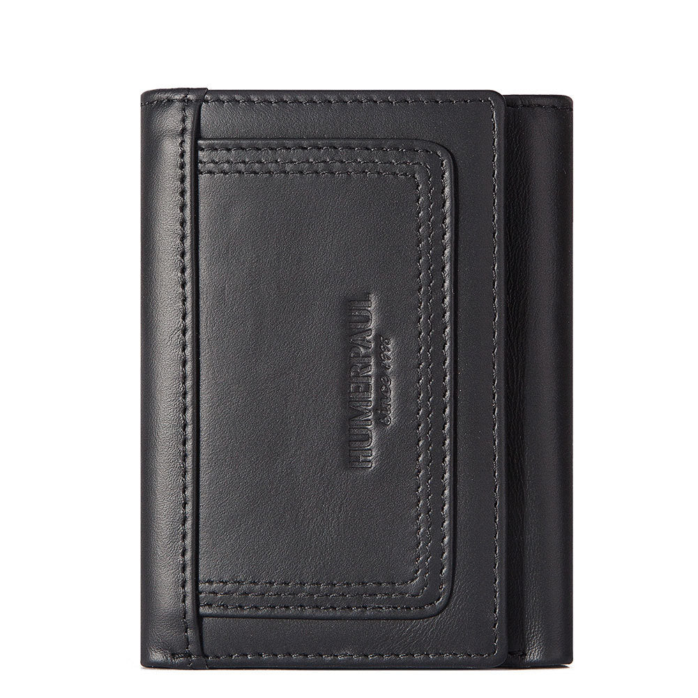 Genuine Leather Short Wallet Anti Theft Urban Minimalist for Men and Women - genuine leather