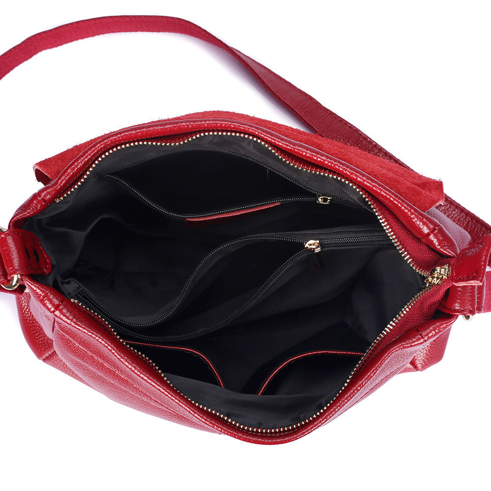 Genuine Leather Shoulder Bag with Large Capacity for Documents and Mobile Phones - Teleplus genuine leather shoulder
