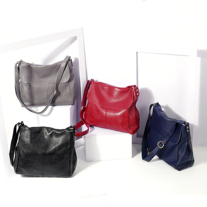 Genuine Leather Shoulder Bag with Large Capacity for Documents and Mobile Phones - Teleplus genuine leather shoulder