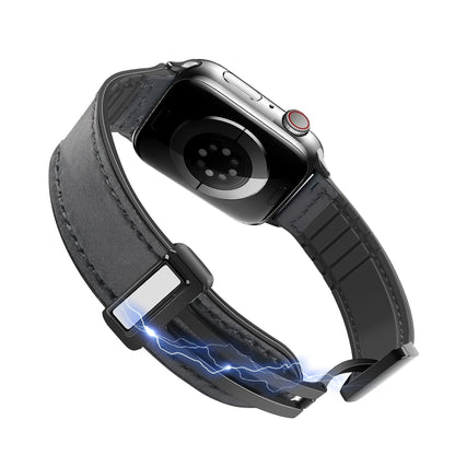 Genuine Leather Watch Strap for Apple Watches in Various Colors Universal Fit the United States - Magnetic Packing List