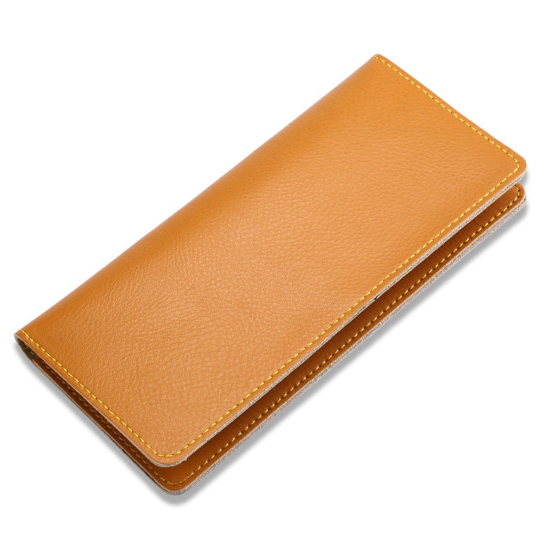 Genuine Leather Solid Color Wallet for Men and Women Urban Style - Teleplus genuine leather