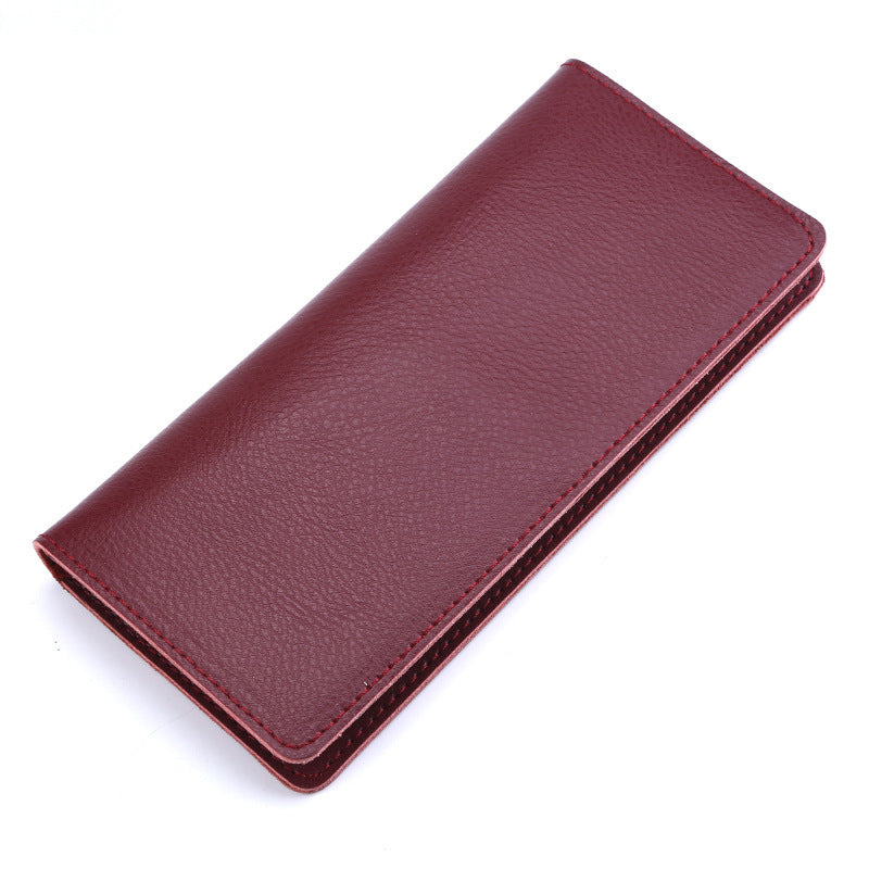 Genuine Leather Solid Color Wallet for Men and Women Urban Style - Teleplus genuine leather