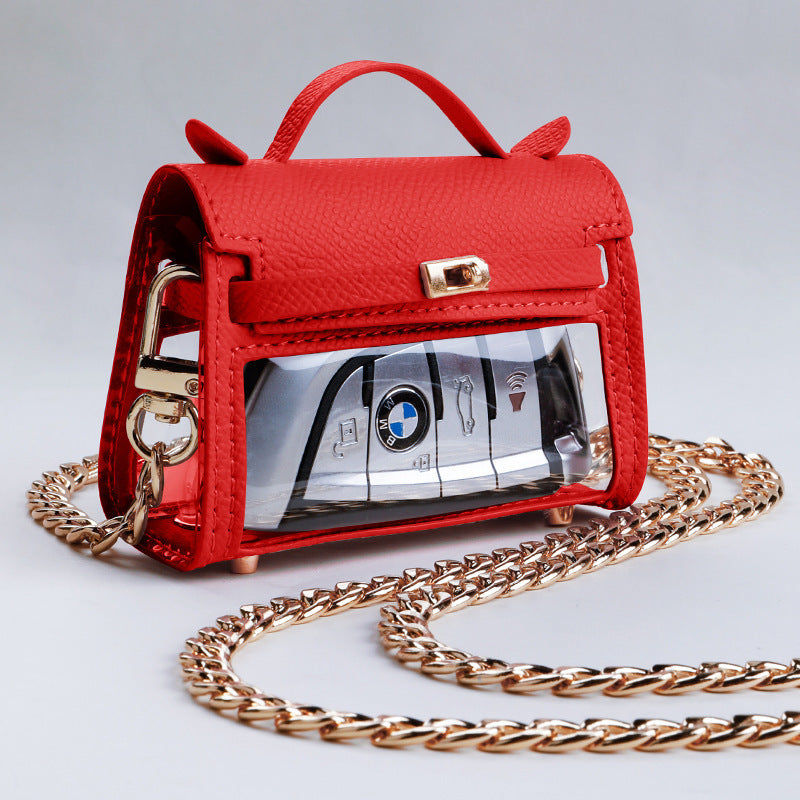 Genuine Leather Transparent Handbag for Women Internet Celebrity Style - Teleplus internet celebrity transparent handbag