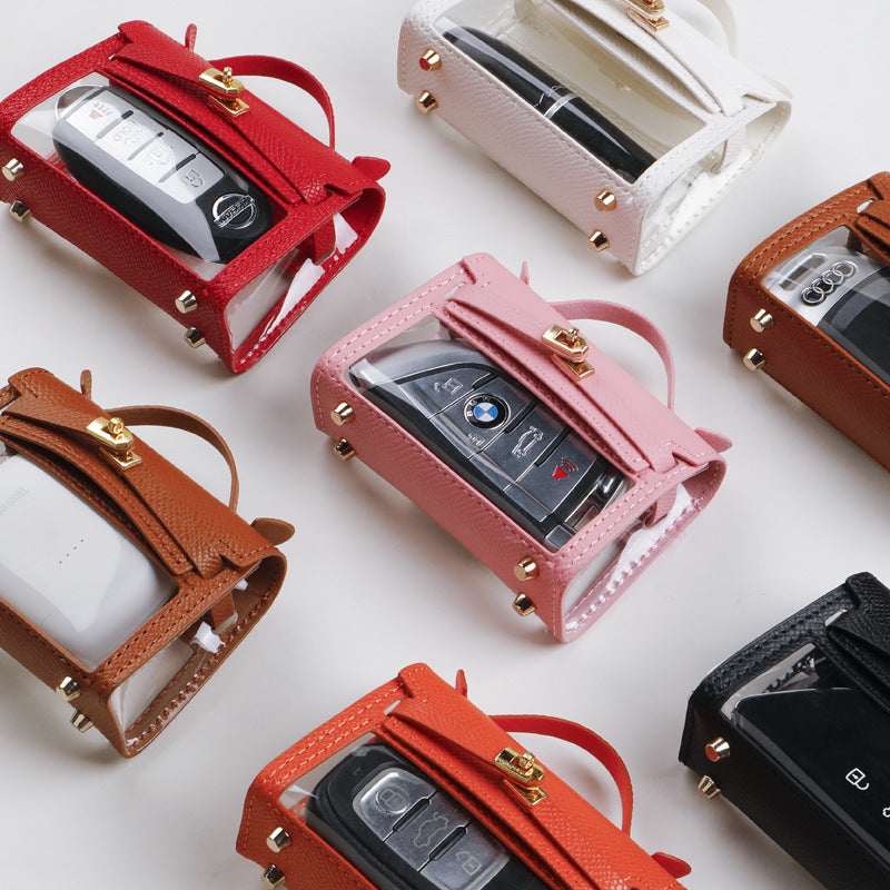 Genuine Leather Transparent Handbag for Women Internet Celebrity Style - Teleplus internet celebrity transparent handbag