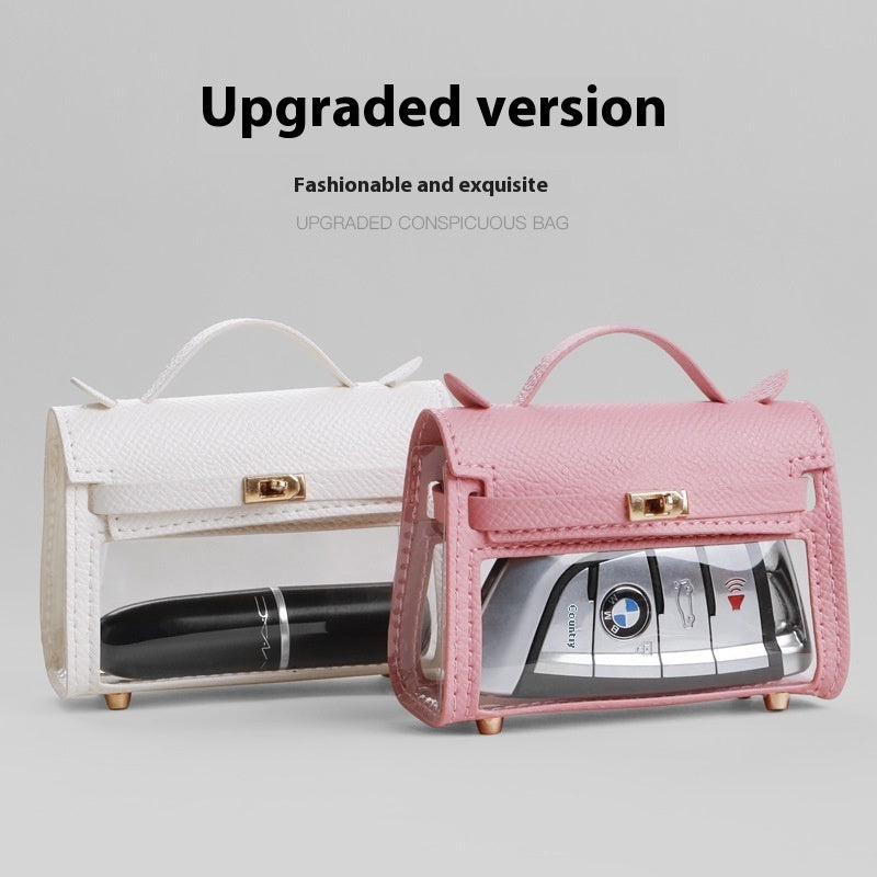 Genuine Leather Transparent Handbag for Women Internet Celebrity Style - Teleplus internet celebrity transparent handbag