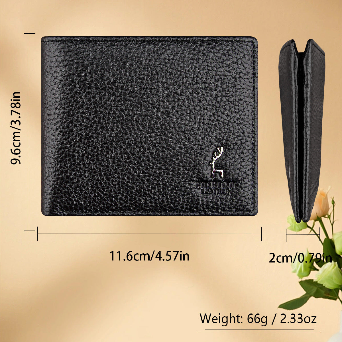 Genuine Leather Travel Wallet Black Top Grain Storage Organizer - genuine leather