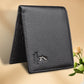 Genuine Leather Travel Wallet Black Top Grain Storage Organizer - genuine leather