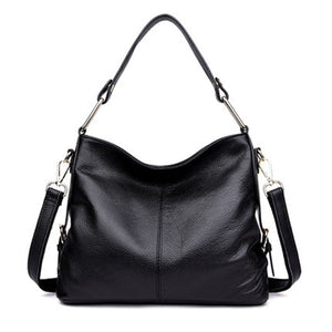 Genuine Leather Vertical Suitcase Medium Soft Cowhide Bag Black Taro - by Teleplus genuine leather