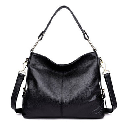 Genuine Leather Vertical Suitcase Medium Soft Cowhide Bag Black Taro - by Teleplus genuine leather
