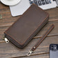 Genuine Leather Wallet for Business Travel in Brown Universal Fit CHF - Men Stylishly Retro united states chf genuine