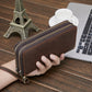 Genuine Leather Wallet for Business Travel in Brown Universal Fit CHF - Men Stylishly Retro united states chf genuine