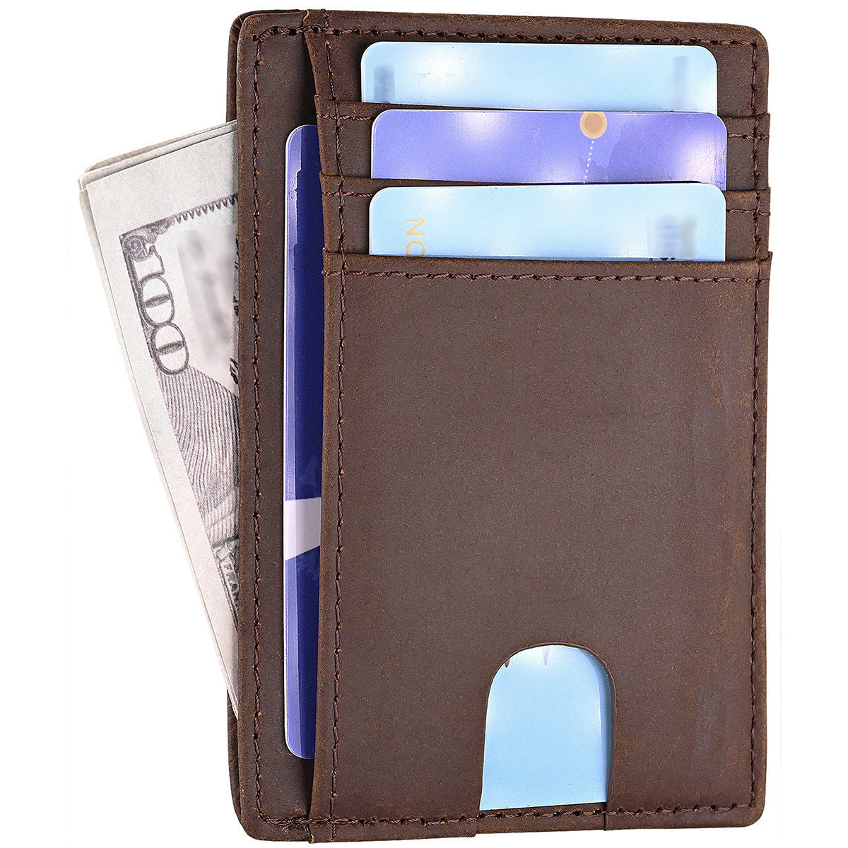 Genuine Leather Wallet for Men and Women with Solid Color Design - Teleplus genuine leather wallet solid color design