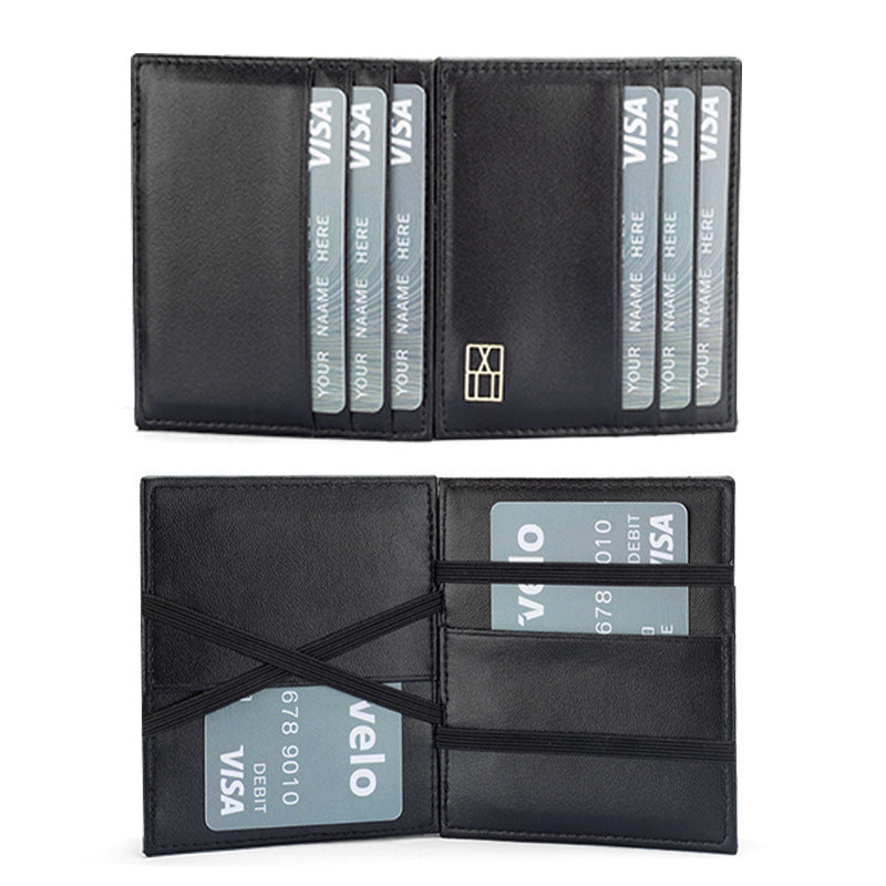 Genuine Leather Wallet for Men in Black Anti-Theft Card Holder Made United States - Hoarders Unite genuine leather