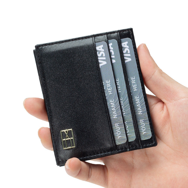 Genuine Leather Wallet for Men in Black Anti-Theft Card Holder Made United States - Hoarders Unite genuine leather