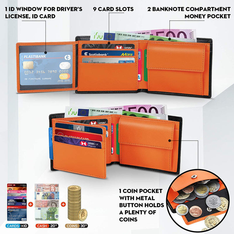 Genuine Leather Wallet for Men with Currency and Card Holder in United States - Upgrade Your Game Cowhide Charm united