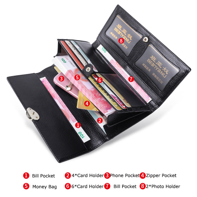 Genuine Leather Wallet in Red Black Light Blue for United States and CHF Buyers - Laughing All the Way with Layer