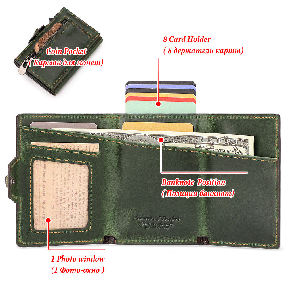 Genuine Leather Wallet Unisex Retro Card Holder for United States CHF - Lose Your Not Mind with This Magic united