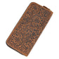Genuine Leather Wallet with Embossed Crazy Horse Finish in Rehdish Brown - Men’s for Style united states chf crazy horse