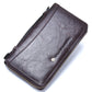 Genuine Leather Wallet with Layer Cowhide and Waterproof Polyester Lining - Teleplus genuine leather wallet waterproof