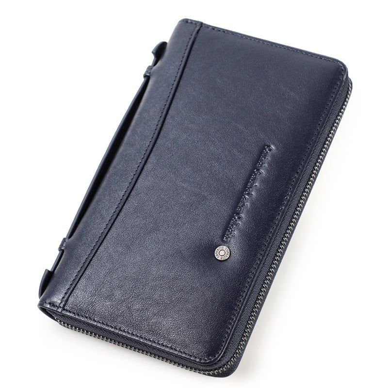 Genuine Leather Wallet with Layer Cowhide and Waterproof Polyester Lining - Teleplus genuine leather wallet waterproof