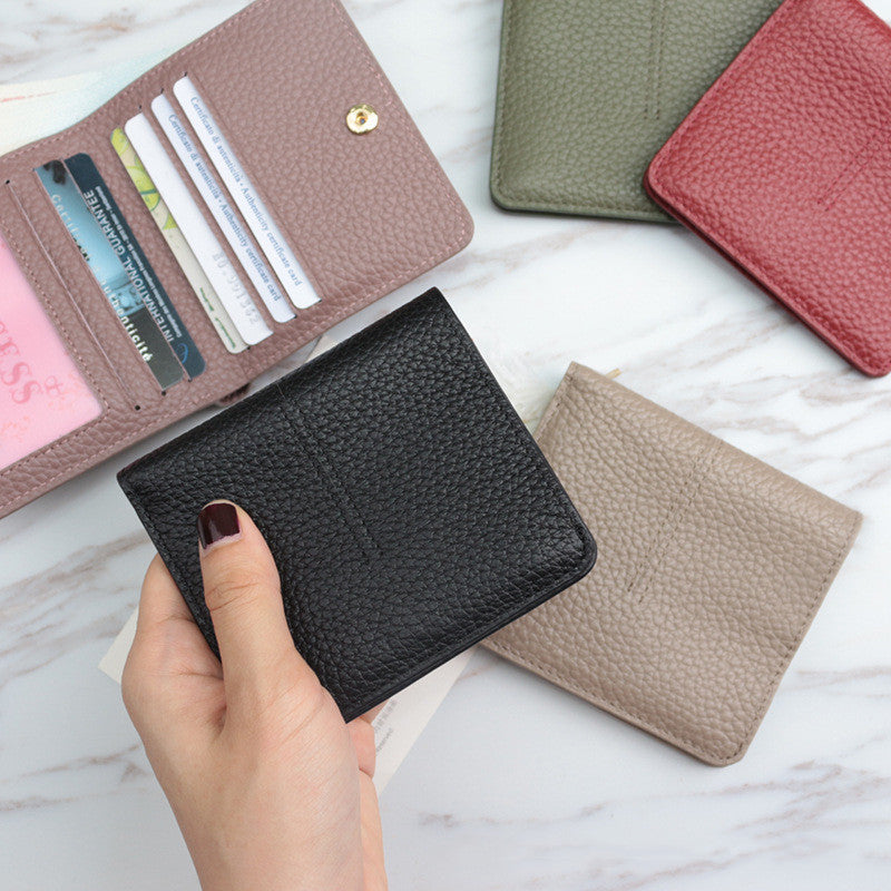 Genuine Leather Wallet with Litchi Pattern in Multiple Colors for Women - Wallet: Chic Coin Purse Superwomen united