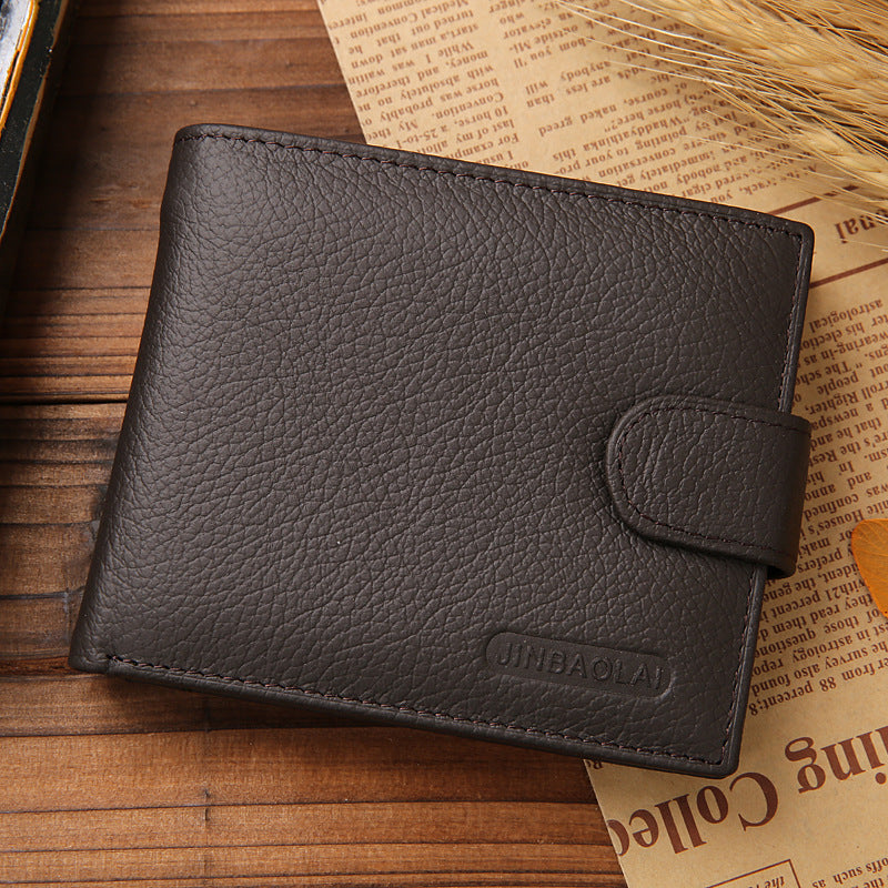 Genuine Leather Wallet with Solid Color Polyester Lining for Daily - Teleplus genuine leather wallet solid color
