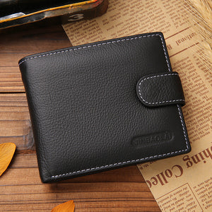 Genuine Leather Wallet with Solid Color Polyester Lining for Daily - Teleplus genuine leather wallet solid color