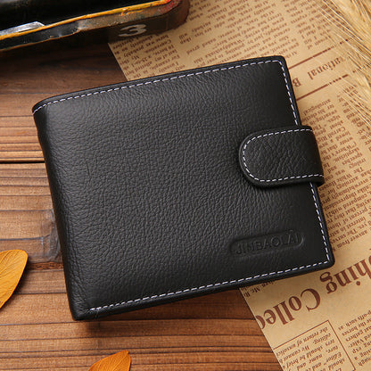 Genuine Leather Wallet with Solid Color Polyester Lining for Daily - Teleplus genuine leather wallet solid color