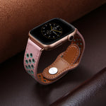 Genuine Leather Watch Bracelet Breathable Stylish Compatible with Apple - Breathe Easy Our Chain leather bracelet