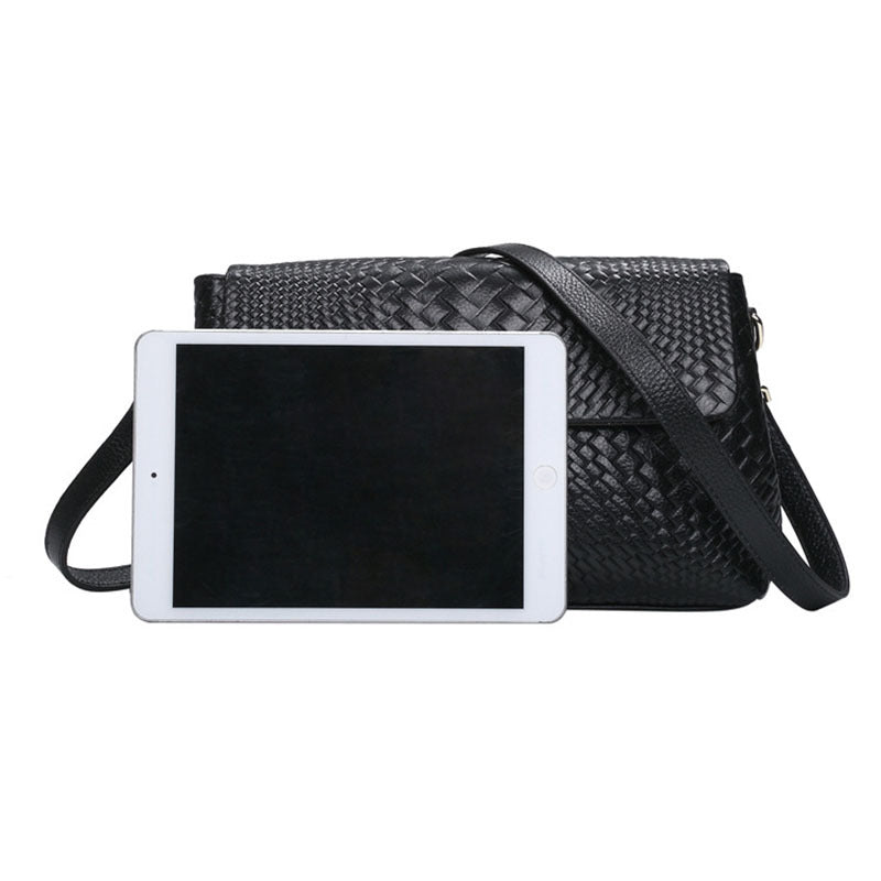 Genuine Leather Woven Crossbody Bag Small for Daily - Use woven bag crossbody genuine leather small