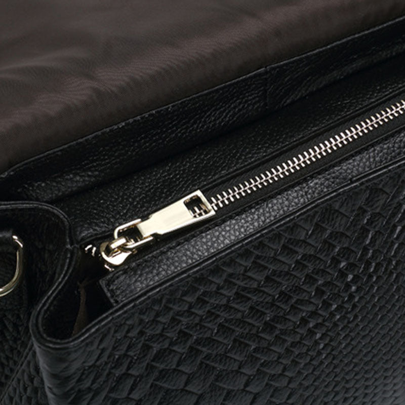 Genuine Leather Woven Crossbody Bag Small for Daily - Use woven bag crossbody genuine leather small