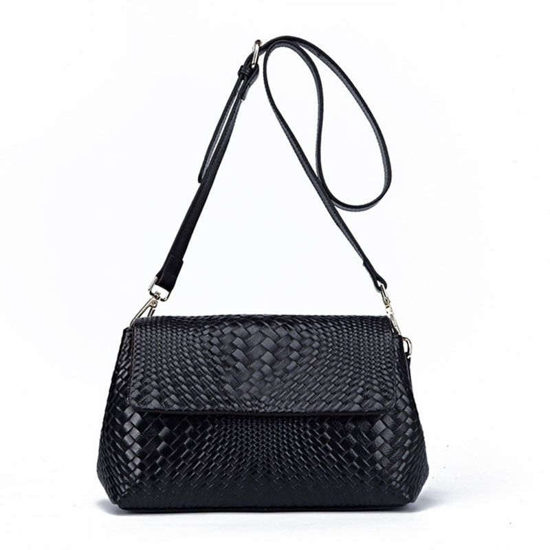 Genuine Leather Woven Crossbody Bag Small for Daily - Use woven bag crossbody genuine leather small