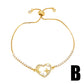 Geometric Heart Shape Pearl Zircon Bracelet Simple - Geometric Heart Shape Pearl Zircon Bracelet Simple