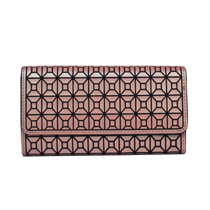 Geometric Pattern Lining Polyester Suitcase with Frosted PU Leather for United States - Rhombus Wallet: Where Geometry