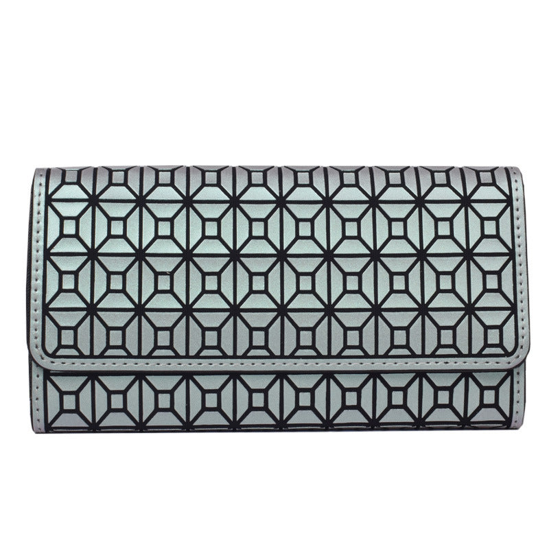 Geometric Pattern Lining Polyester Suitcase with Frosted PU Leather for United States - Rhombus Wallet: Where Geometry