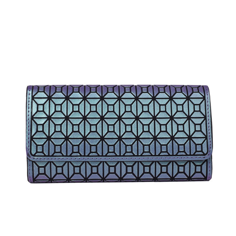 Geometric Pattern Lining Polyester Suitcase with Frosted PU Leather for United States - Rhombus Wallet: Where Geometry